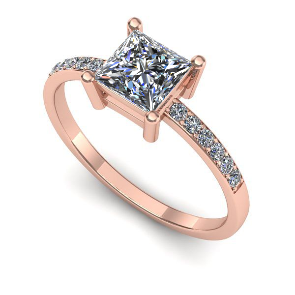 Inel din aur roz cu safir alb