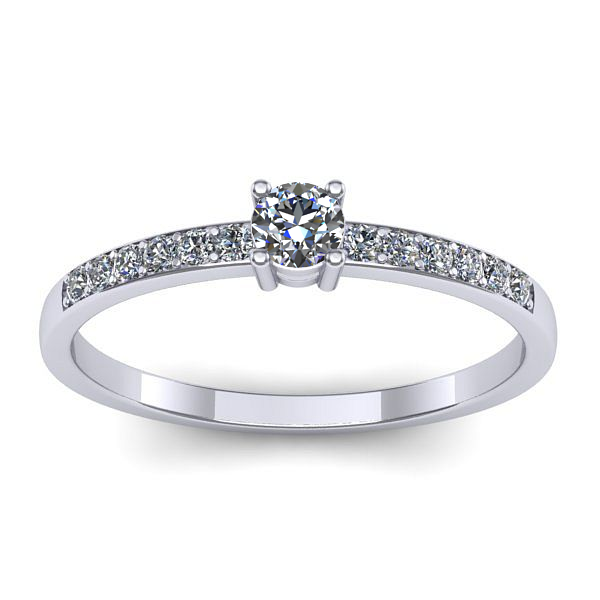 Inel cu diamant rotund