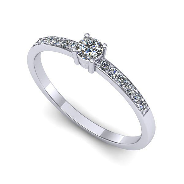 Inel logodna din aur alb cu diamant