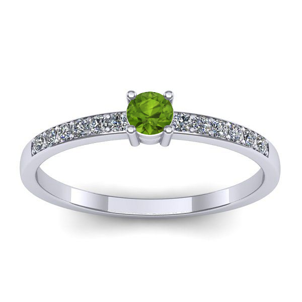 Inel de logodna cu peridot rotund