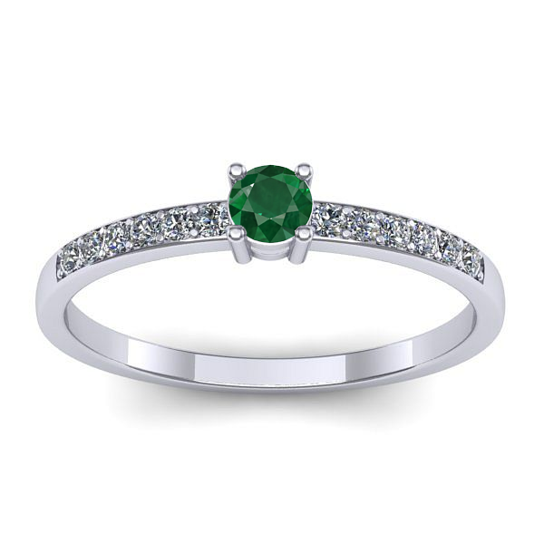 Inel cu smarald rotund