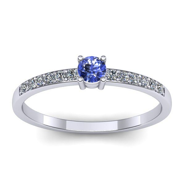 Inel de logodna cu tanzanit rotund