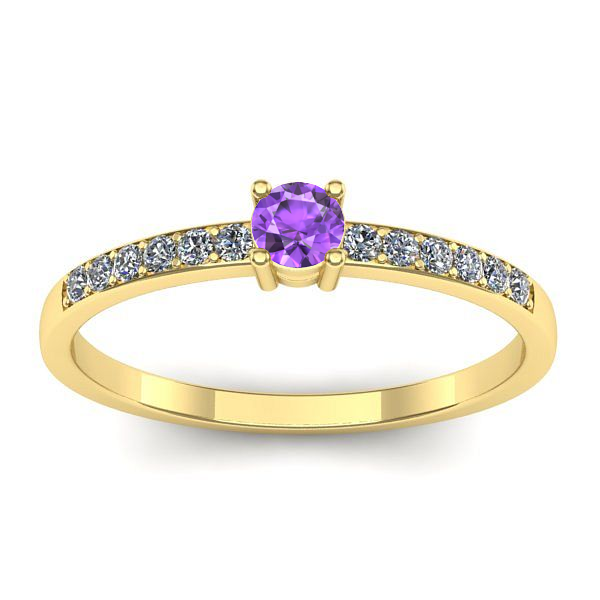 Inel de logodna cu ametist rotund