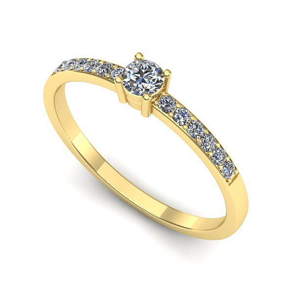 Inel logodna din aur galben cu diamant