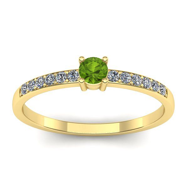 Inel logodna cu peridot rotund