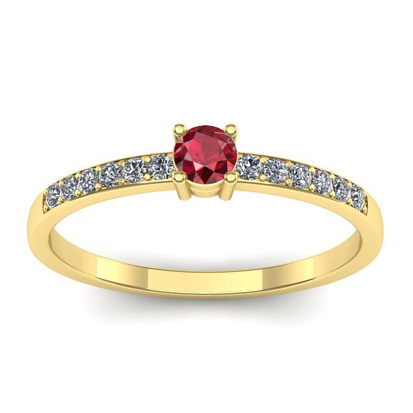 Inel logodna cu rubin rotund