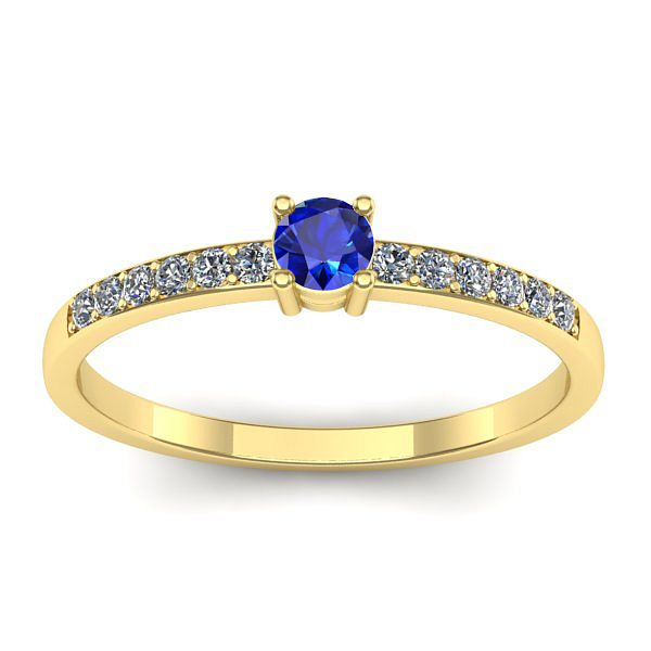 Inel logodna cu safir rotund