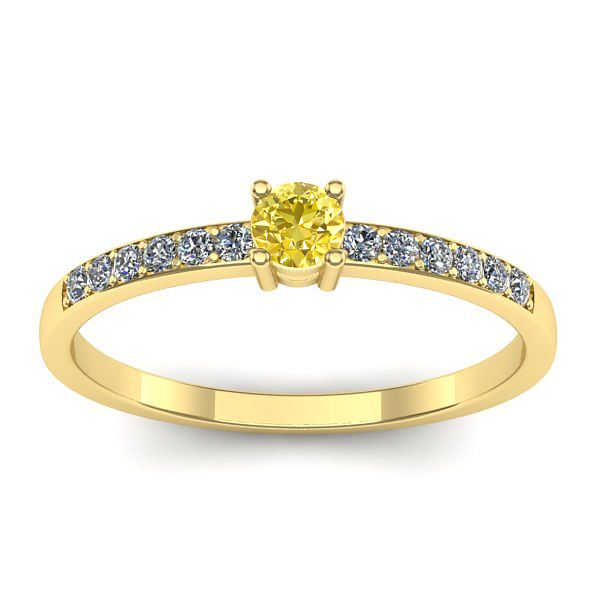 Inel logodna cu safir galben rotund