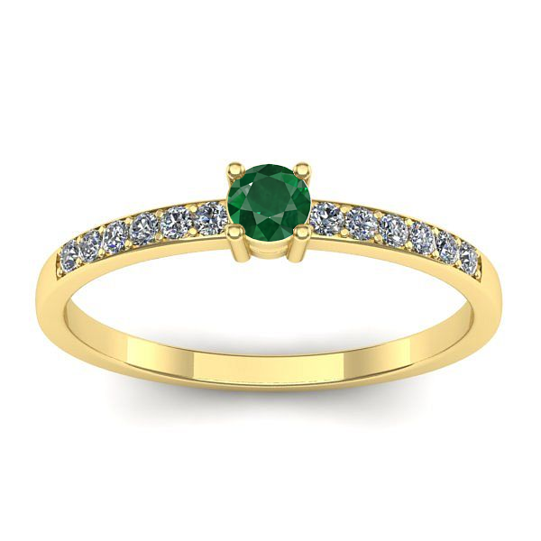 Inel cu smarald rotund