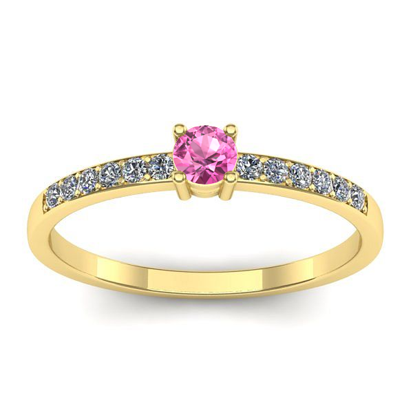 Inel de logodna cu safir roz rotund