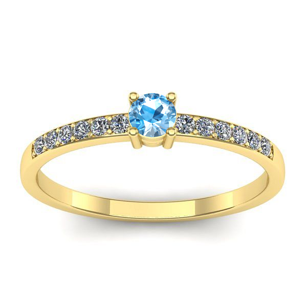 Inel de logodna cu topaz blue rotund