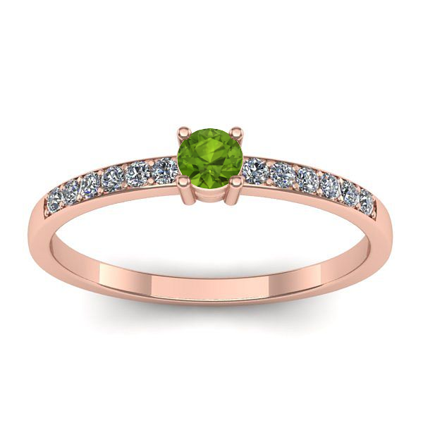 Inel cu peridot rotund