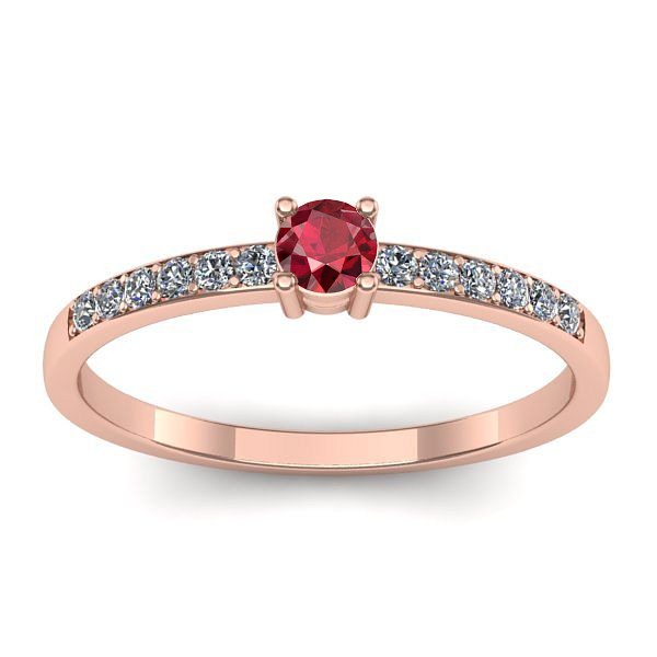 Inel logodna cu rubin rotund