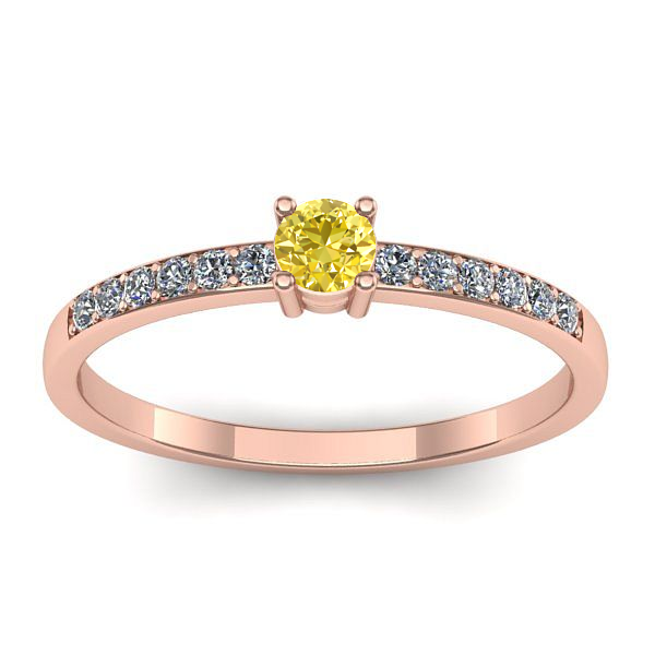 Inel cu safir galben rotund