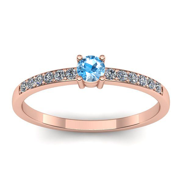 Inel de logodna cu topaz blue rotund