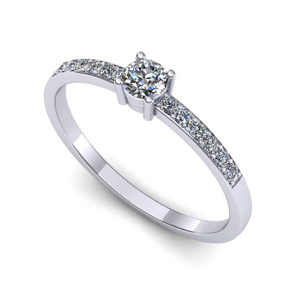 Inel logodna din aur alb cu diamant