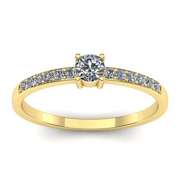 Inel cu diamant rotund