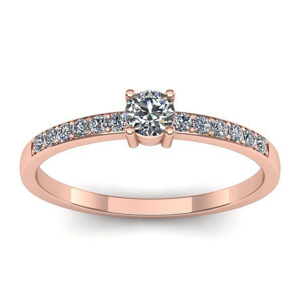 Inel cu diamant rotund