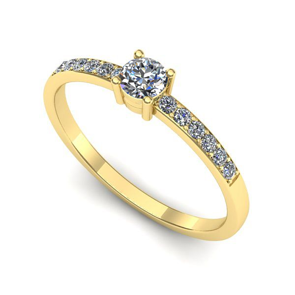 Inel de logodna din aur galben cu diamant