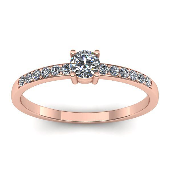 Inel cu diamant rotund