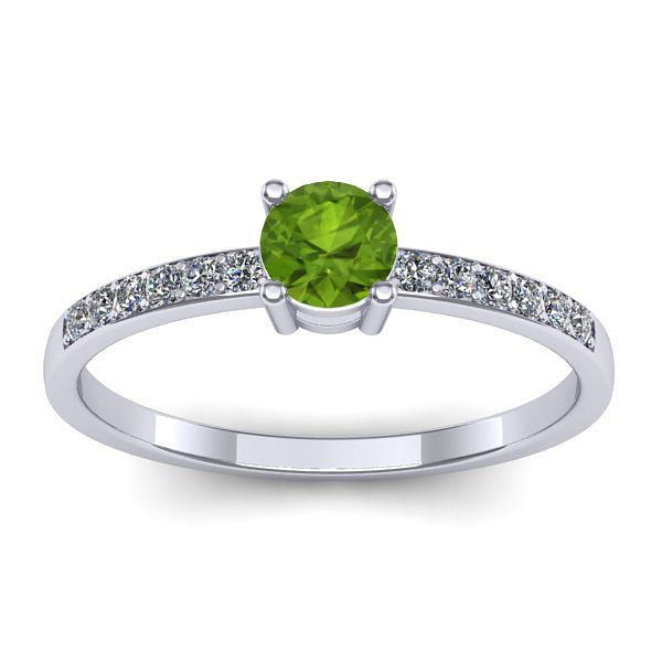 Inel logodna cu peridot rotund