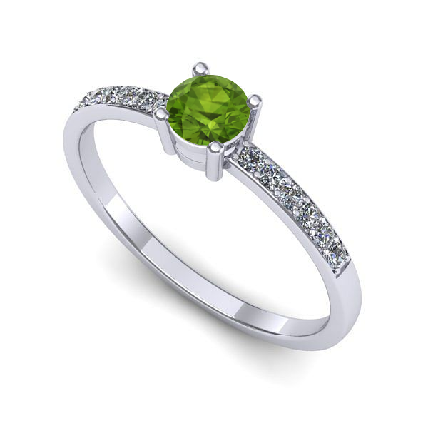 Inel din aur alb cu peridot