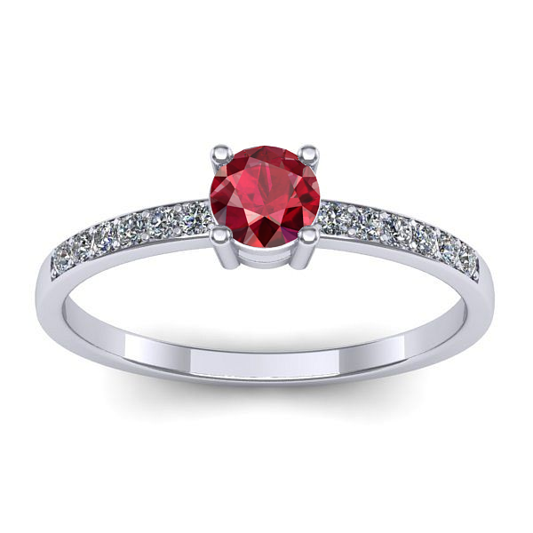 Inel de logodna cu rubin rotund