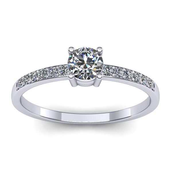 Inel cu safir alb rotund