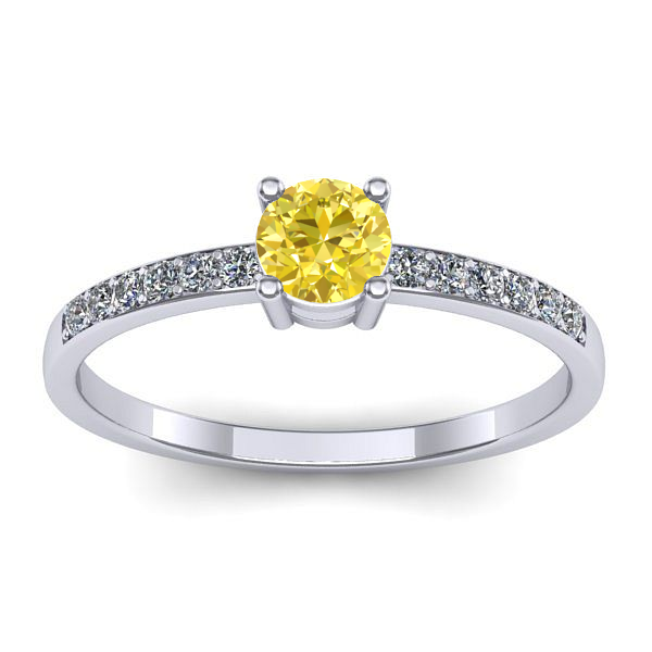 Inel cu safir galben rotund