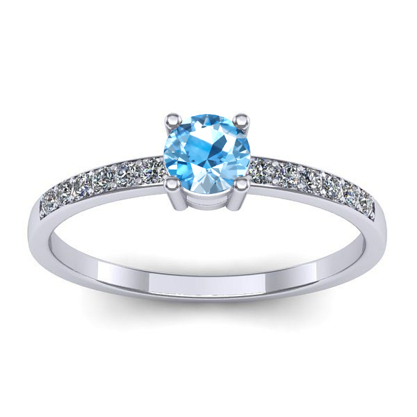 Inel de logodna cu topaz blue rotund