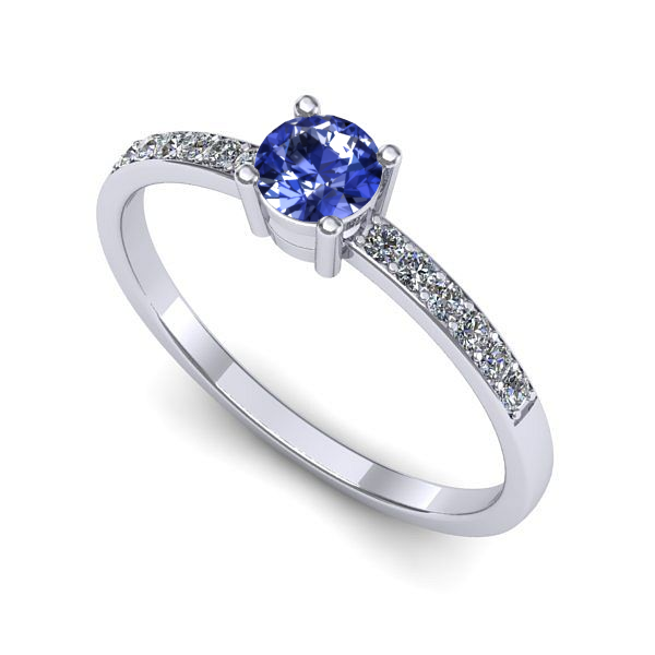 Inel de logodna din aur alb cu tanzanit