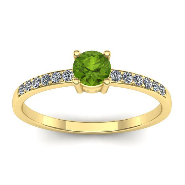 Inel cu peridot rotund
