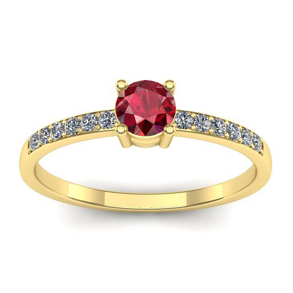 Inel cu rubin rotund