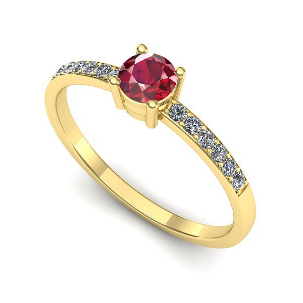 Inel de logodna din aur galben cu rubin