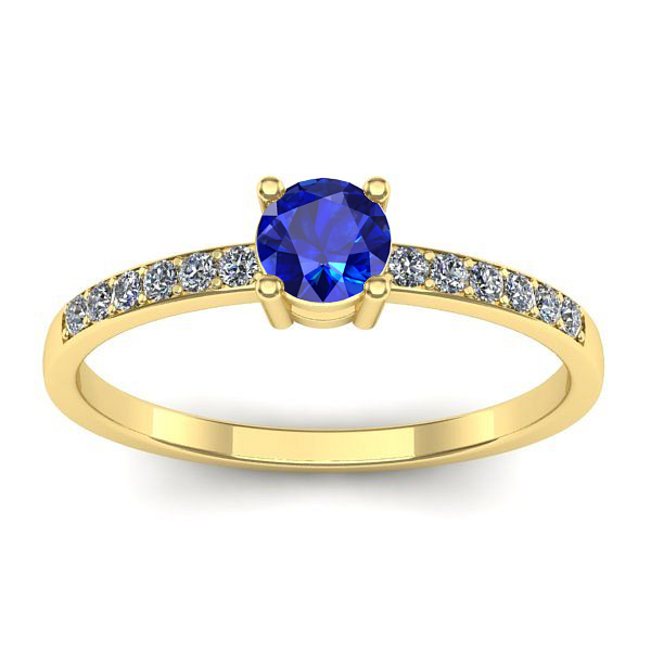 Inel logodna cu safir rotund