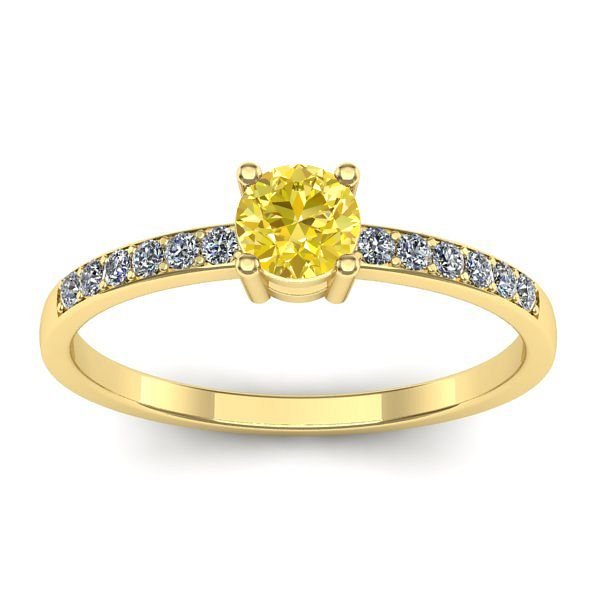 Inel cu safir galben rotund