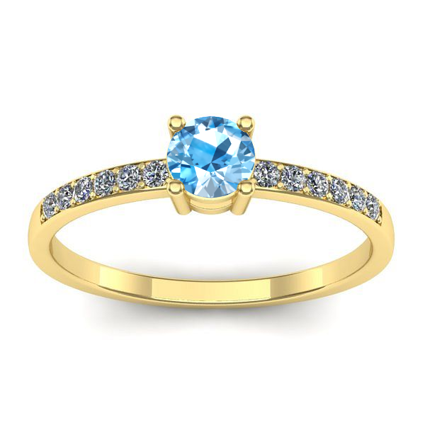 Inel logodna cu topaz blue rotund