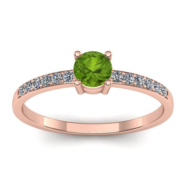 Inel de logodna cu peridot rotund