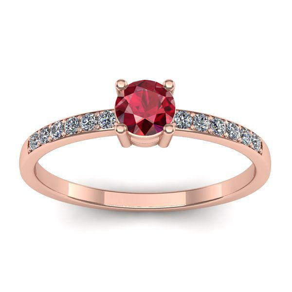 Inel de logodna cu rubin rotund