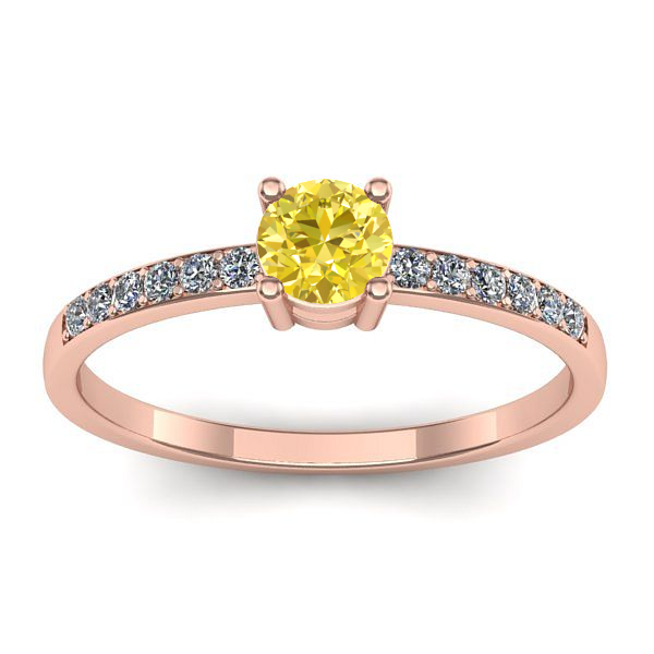 Inel logodna cu safir galben rotund