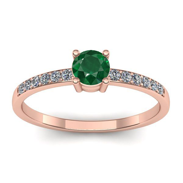 Inel cu smarald rotund