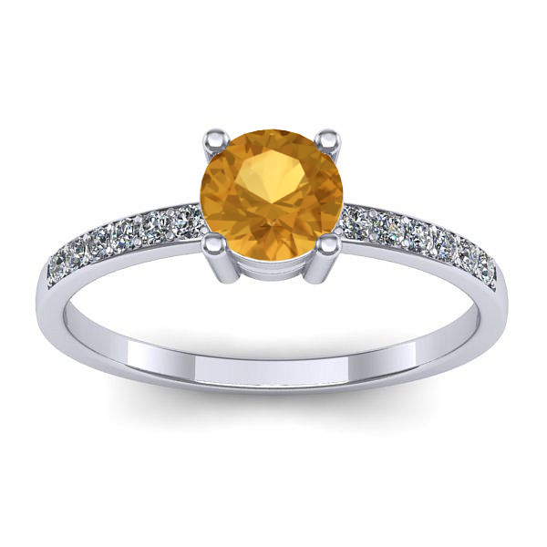 Inel de logodna cu citrin rotund