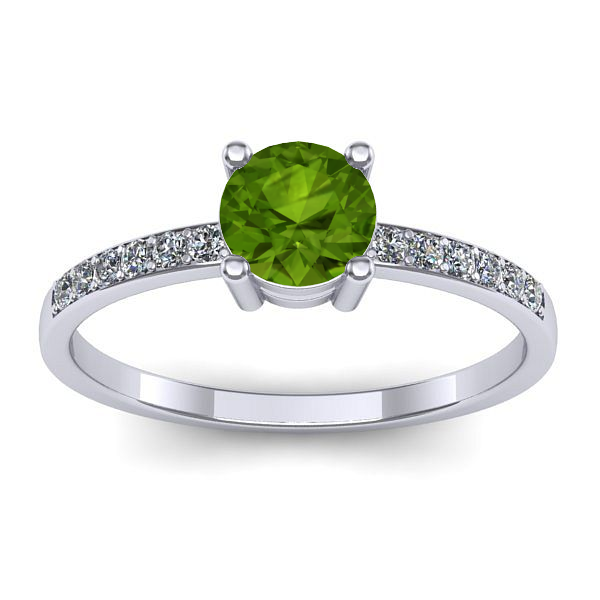 Inel logodna cu peridot rotund