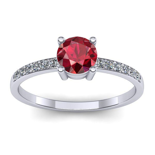 Inel cu rubin rotund