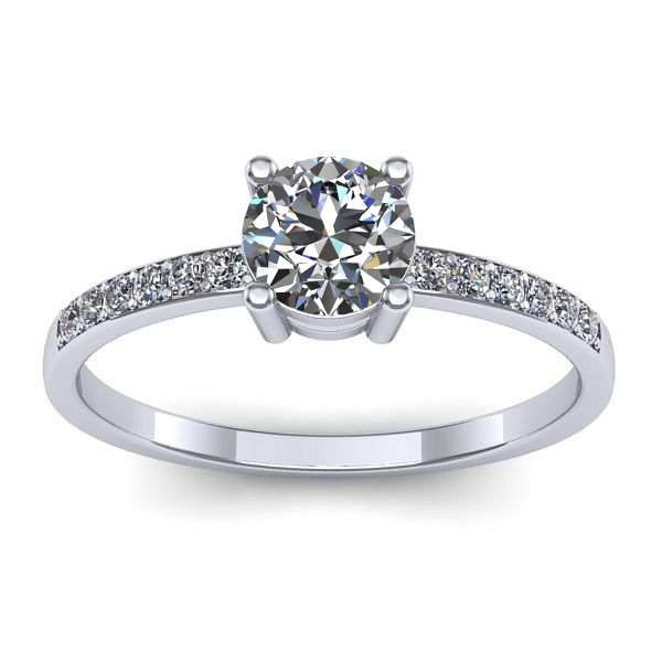 Inel de logodna cu safir alb rotund