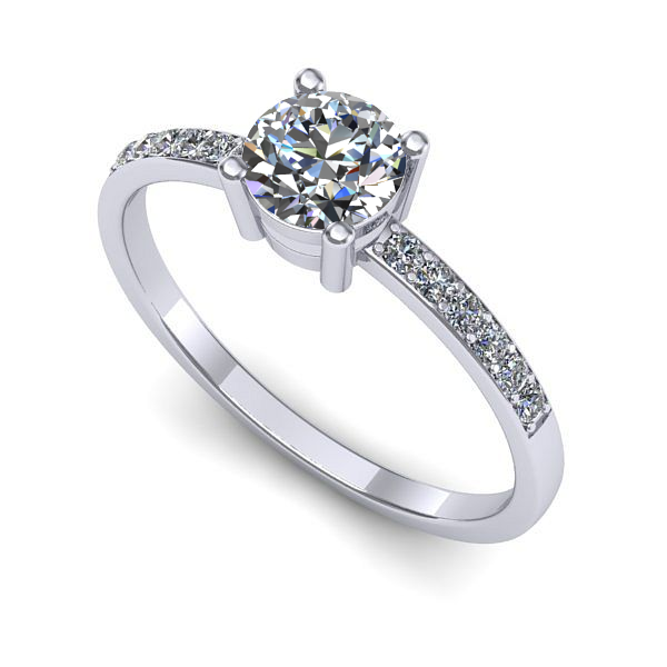 Inel din aur alb cu safir alb