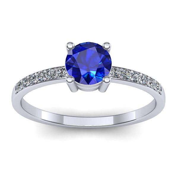 Inel logodna cu safir rotund