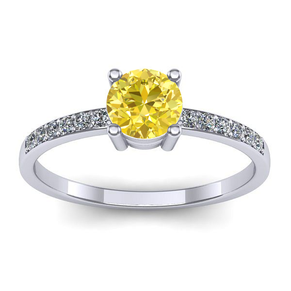 Inel logodna cu safir galben rotund