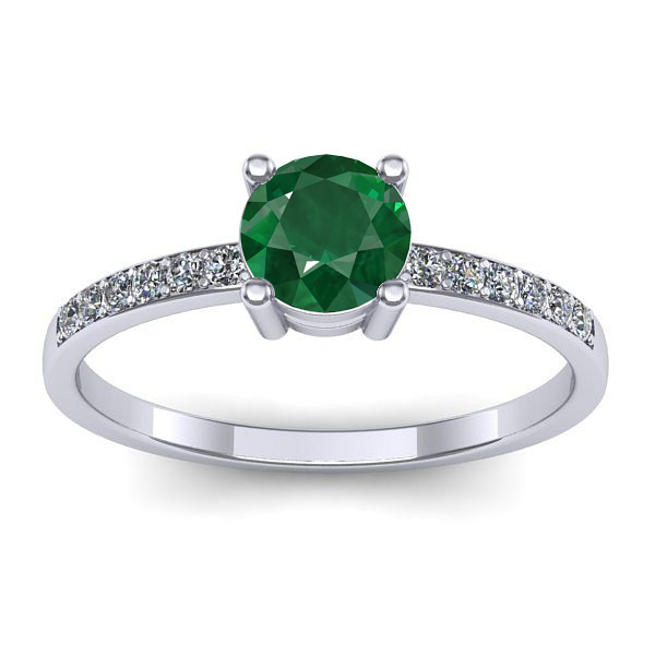 Inel cu smarald rotund