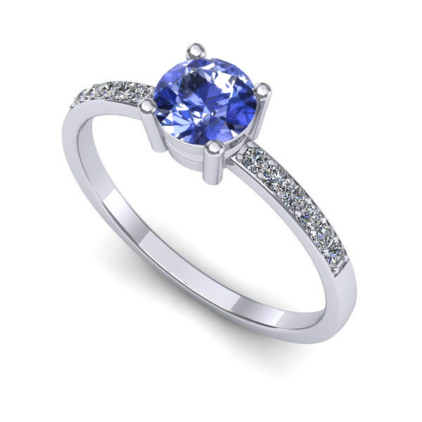 Inel din aur alb cu tanzanit